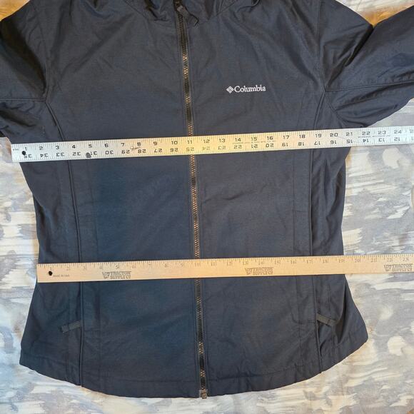 Columbia Black Pink Zip Coat Puffer Jacket Zip Pockets Women's Medium Gift - Picture 9 of 11